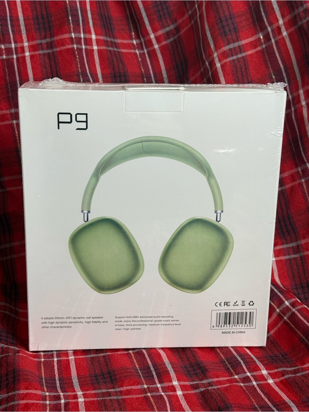 P9 Wireless Bluetooth Over-Ear Headphones, Green